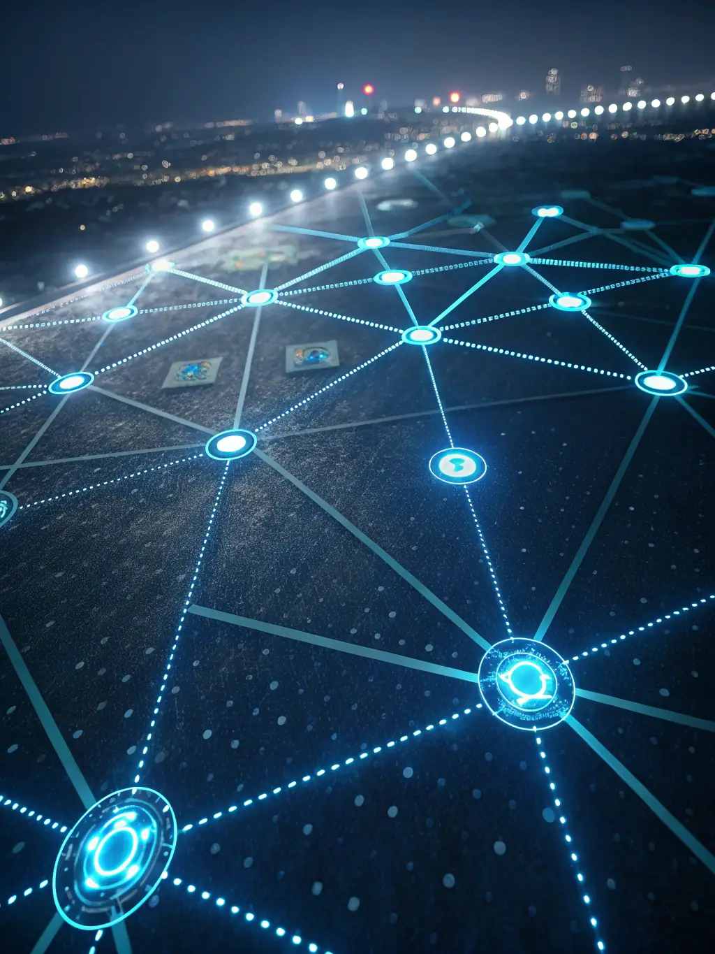 An abstract representation of interconnected nodes and data streams, symbolizing the intelligent process modernization achieved through TechKnowSol's AI & Automation services.